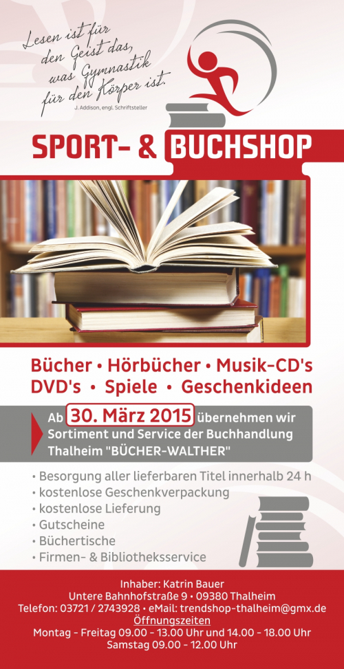 sport und buchshop flyer vorn