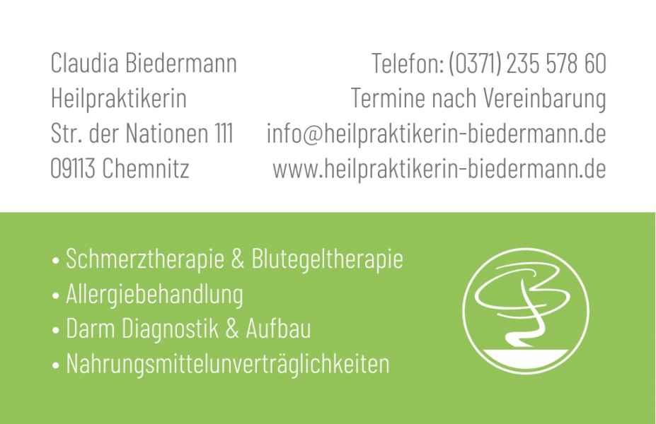 Visitenkarte für Heilpraktikerin