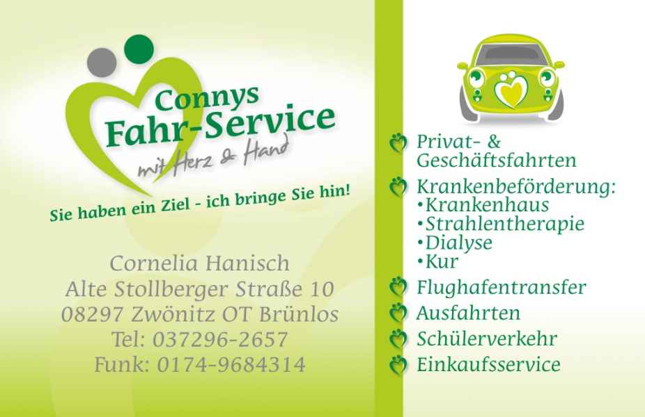 Visitenkarte für Fahrservice