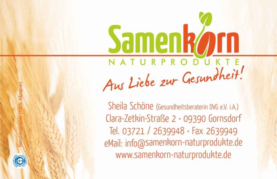 Visitenkarte für Naturproduktehandel
